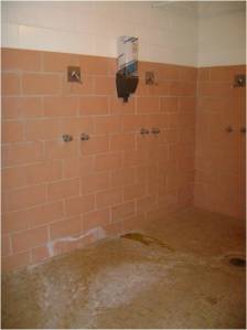 Field house showers are in poor condition.